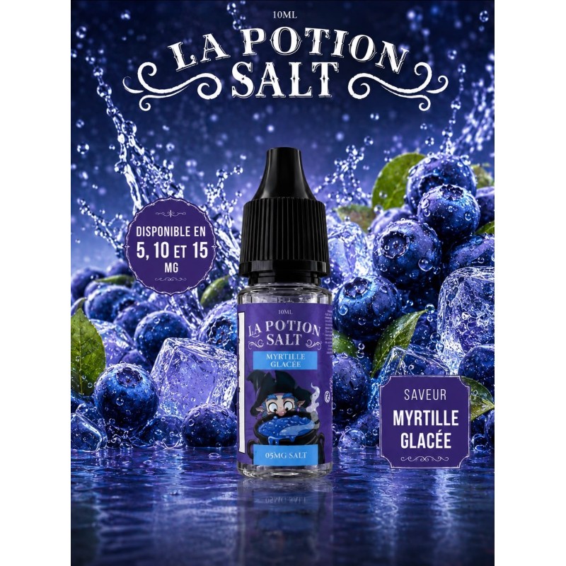 E-liquide La Potion 10ml — Myrtille Glacée | Sel de nicotine