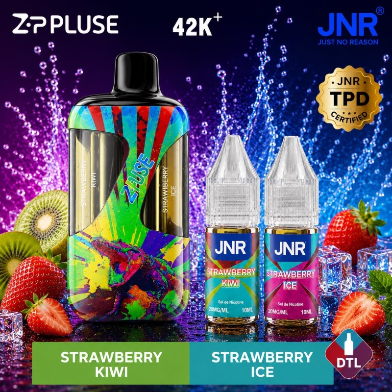 Puff JNR Z Pulse 42K — Strawberry Kiwi + Strawberry Ice | 42 000 bouffées