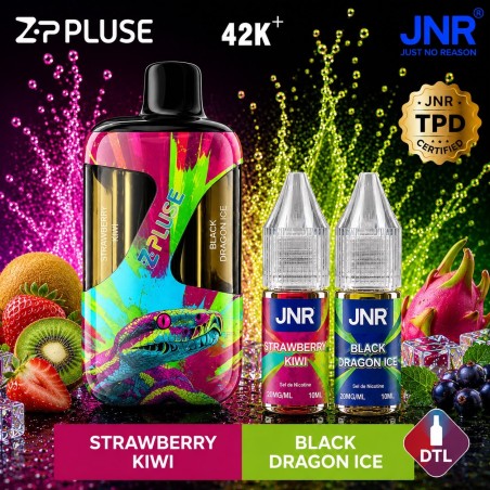 Puff JNR Z Pulse 42K — Strawberry Kiwi + Black Dragon Ice | 42 000 bouffées