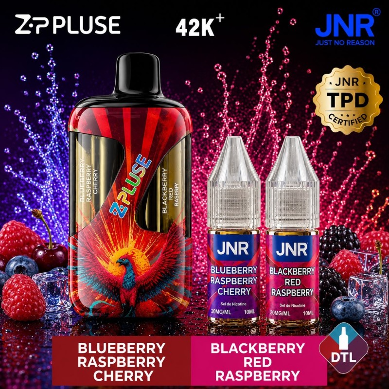 Puff JNR Z Pulse 42K — Blueberry Raspberry Cherry + Blackberry Red Raspberry | 42 000 bouffées