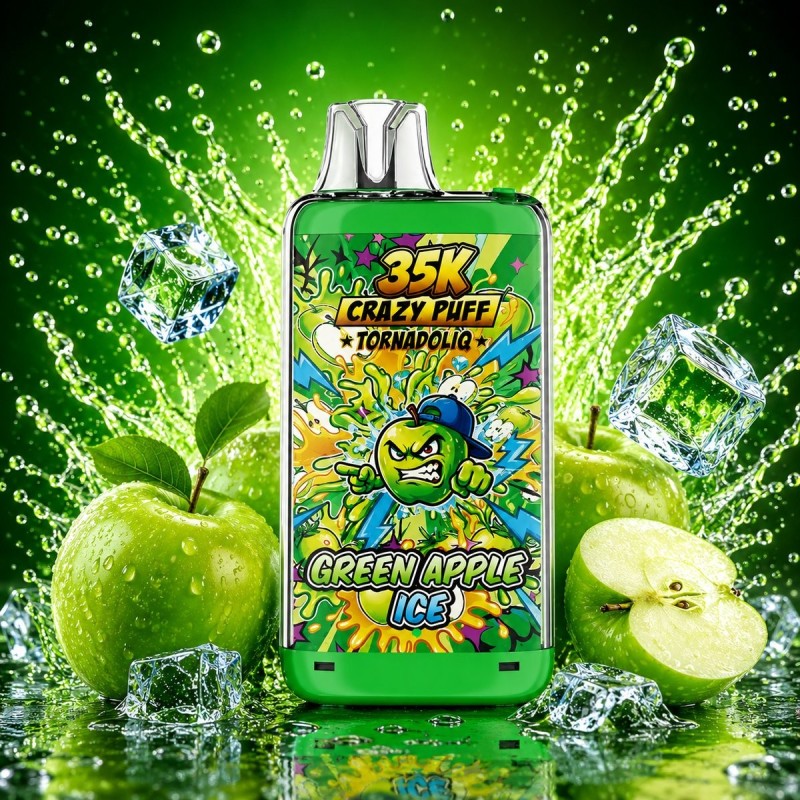 Crazy Puff Tornado 35K — Green Apple Ice