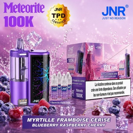 Puff JNR Météorite 100K — Myrtille Framboise Cerise | 100 000 bouffées