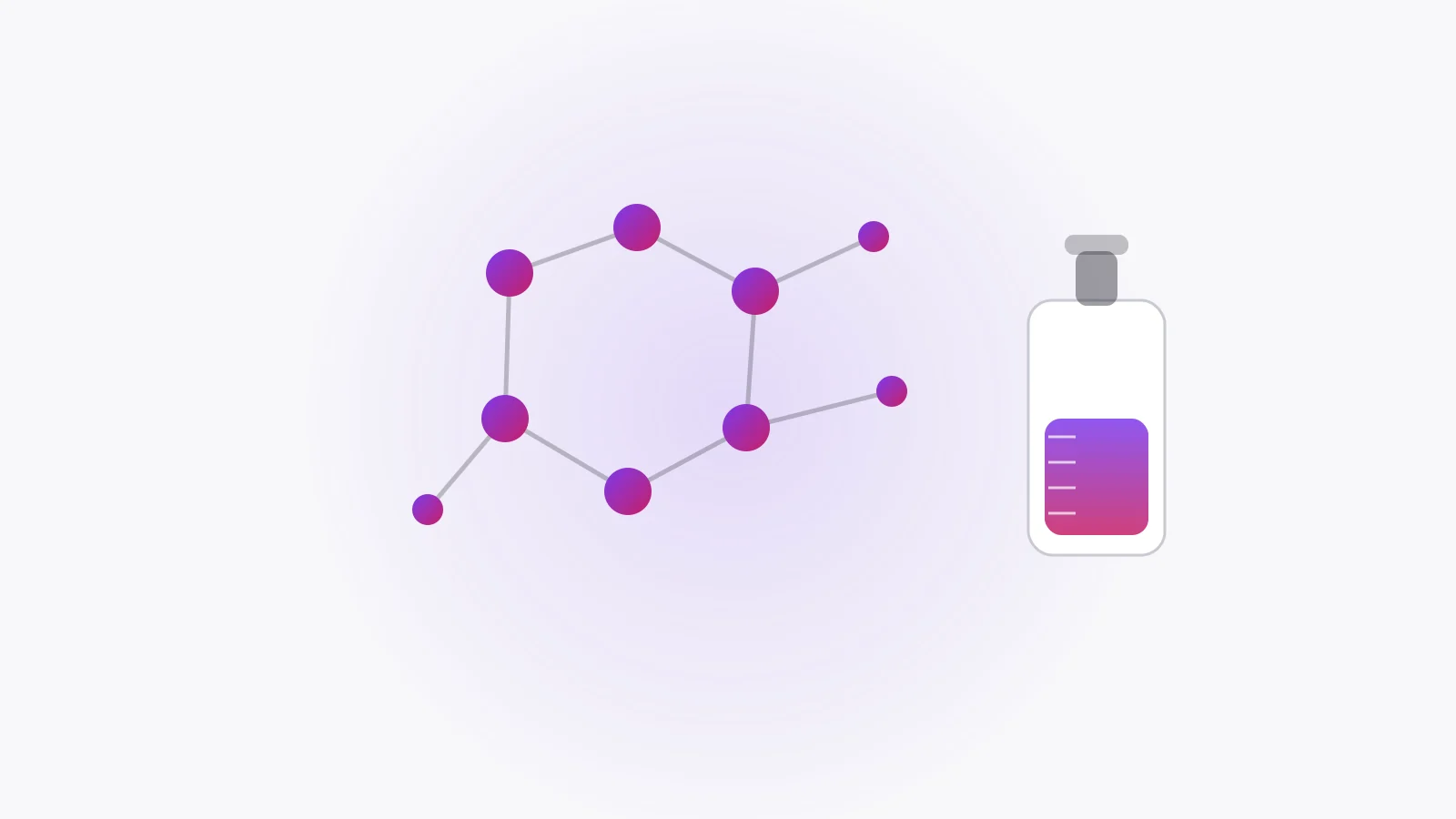 Sel de nicotine : structure moléculaire et flacon d'e-liquide 10 ml
